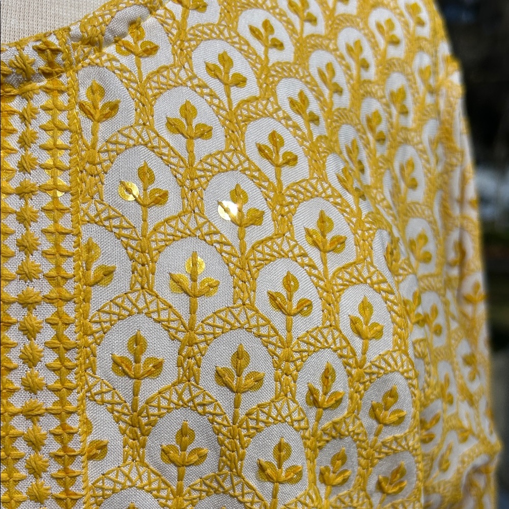 Yellow Embroidered Sequin Whatever - image 4